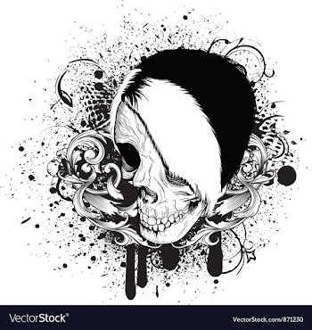 Skull with grunge vector image