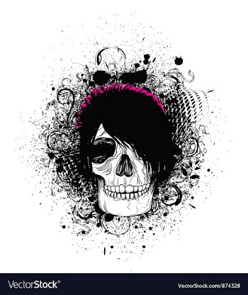 Skull with grunge vector image