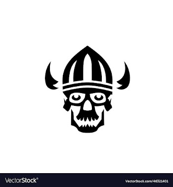 skull with horn and helmet icon logo