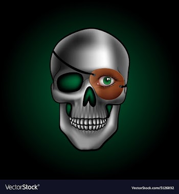  					Skull with one eye vector image														
