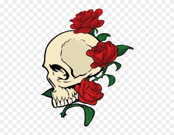 Skull With Roses Png