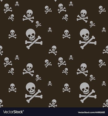 skull with two crossed bones on a black background