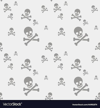 skull with two crossed bones on a white background