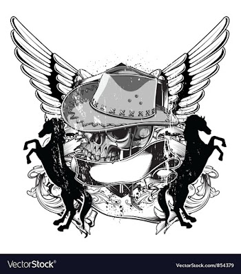 Skull with wings vector image