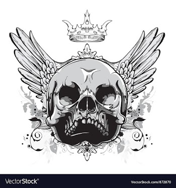 Skull with wings vintage t-shirt design vector image
