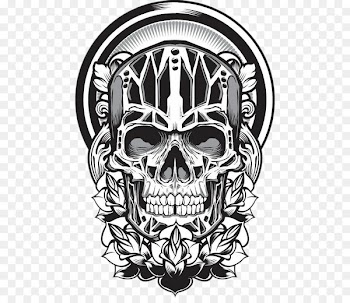 Skulls and Shit Human skull symbolism Art Illustration - Black and white skull 