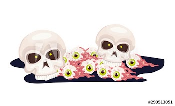 skulls with eyes scary of halloween