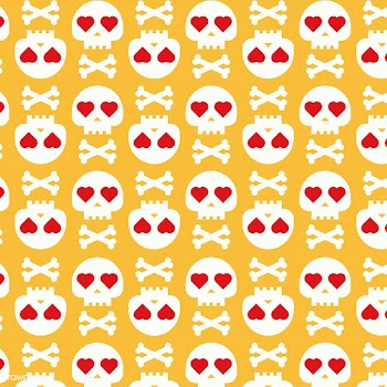 Skulls with hearts | Free stock vector - 559638