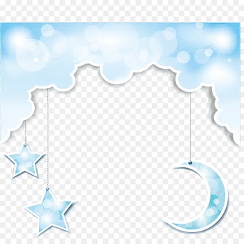 Sky Blue Cloud - Moon and the stars and the sky 