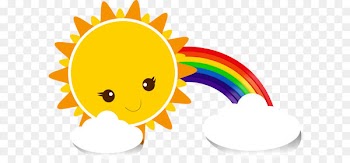 Sky Cartoon Yellow - Sun rainbow clouds 