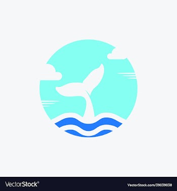 sky cloud sea tail whale giant for ocean logo