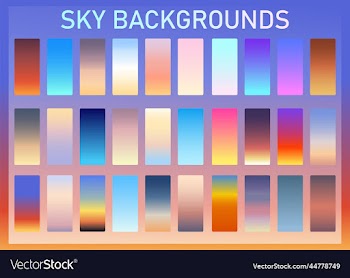 sky color gradient background set templates of