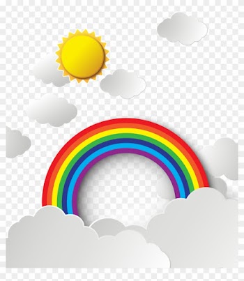 Sky Rainbow Cloud - Cartoon Rainbow With Cloud Png