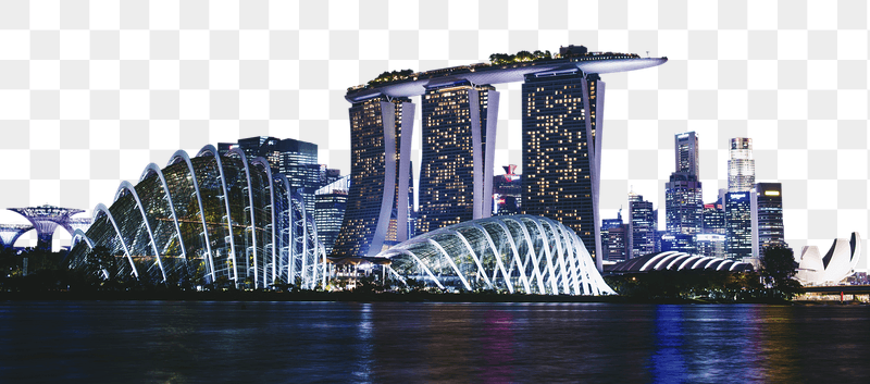 Skyline png border sticker, Singapore, | Free PNG - rawpixel