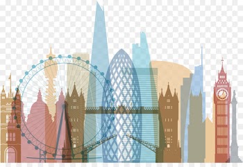 Skyline Royalty-free Drawing Illustration - Colorful fresh city 