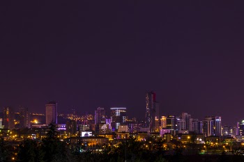 Skyline View during Night Time