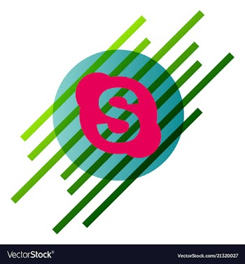 Skype geometric polygonal icons bizarre mosaic vector image