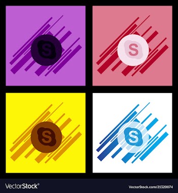 Skype geometric polygonal icons bizarre mosaic vector image