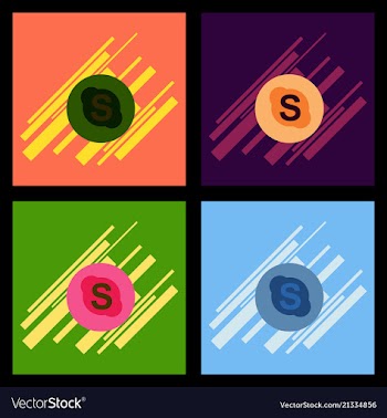 Skype geometric polygonal icons bizarre mosaic vector image