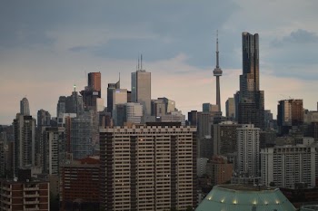 Skyscrapers At Dusk In The City