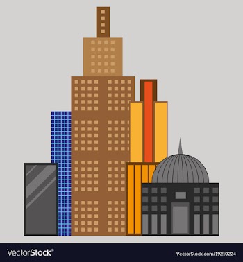 Skyscrapers buildings isolated tower office city vector image