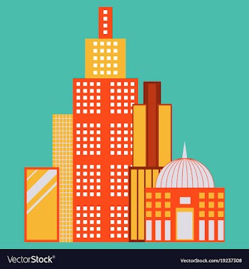 Skyscrapers buildings isolated tower office city vector image