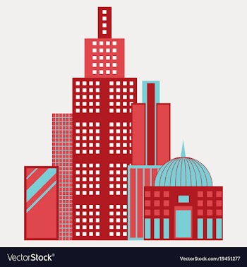 Skyscrapers buildings isolated tower office city vector image