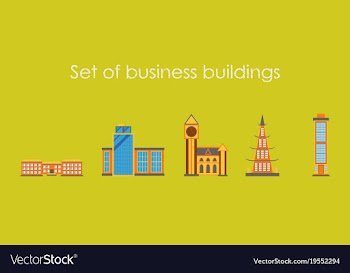 Skyscrapers buildings towers city business vector image