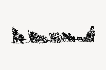 Sled dog clipart, vintage illustration | Free Vector - rawpixel