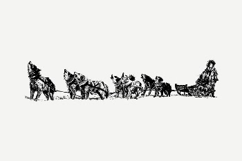 Sled dog collage element, black | Free PSD - rawpixel