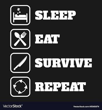 sleep eat survive repeat typography quote