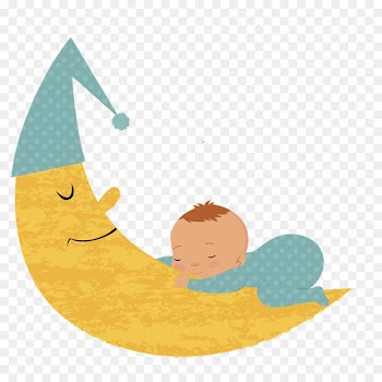 Sleep Illustration - Lovely illustration, baby asleep at night 