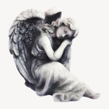 Sleeping angel statue collage element, | Free PSD - rawpixel