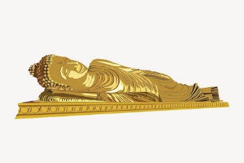 Sleeping Buddha sticker, religious statue | Free PSD - rawpixel