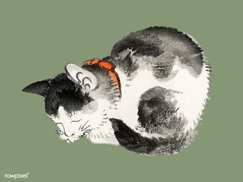 Sleeping cat by Kōno Bairei (1844-1895). Dig.. | Free stock vector - 467158