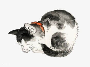 Sleeping cat by Kōno Bairei (1844-1895). Dig.. | Free stock vector - 467185