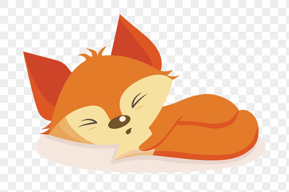 Sleeping fox png sticker, animal | Free PNG - rawpixel