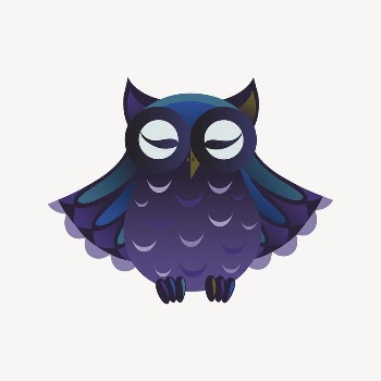 Sleeping owl, animal clipart, Glitch | Free PSD - rawpixel