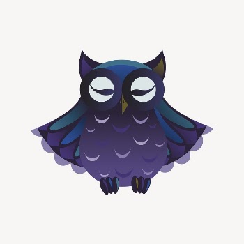 Sleeping owl, animal clipart, Glitch | Free Vector - rawpixel