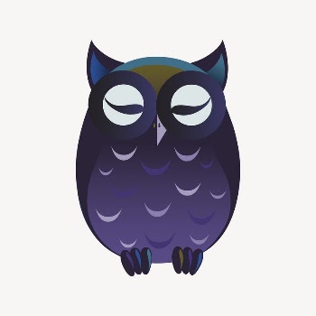 Sleeping owl, animal clipart, Glitch | Free Vector - rawpixel