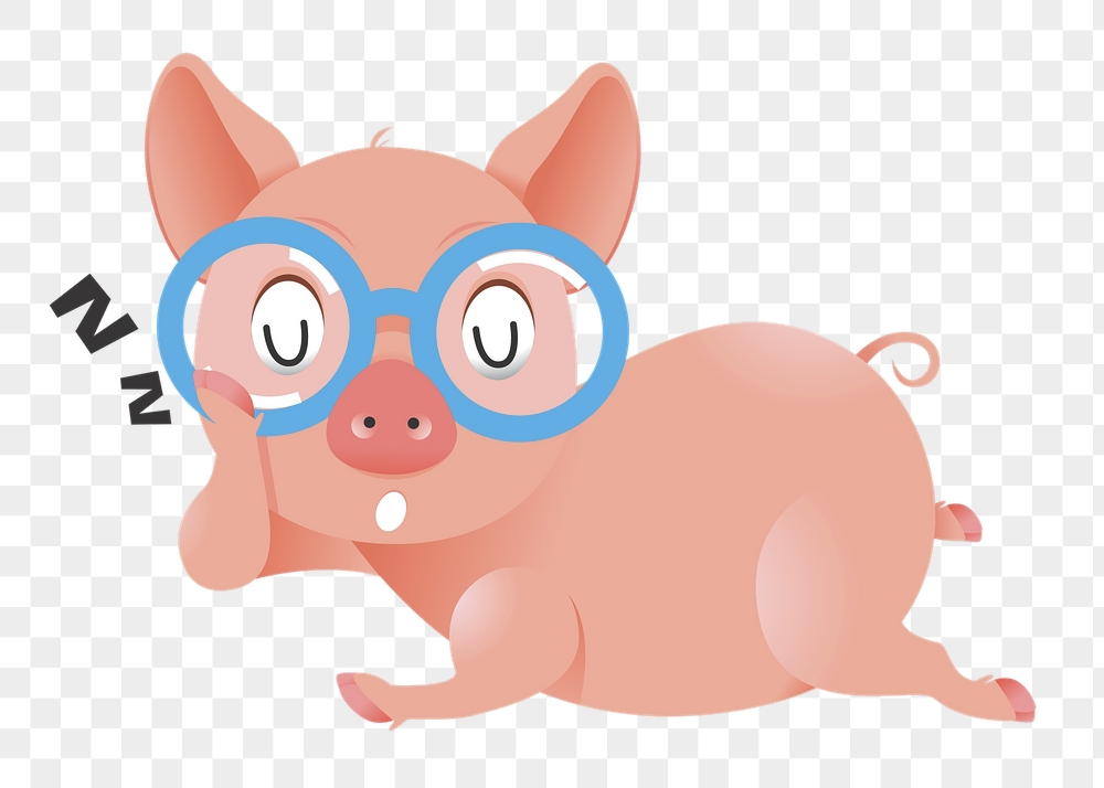 Sleeping pig png sticker, cute | Free PNG - rawpixel