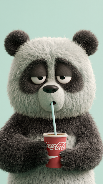 Sleepy Panda with Cola