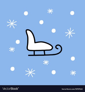 sleigh christmas in flat style