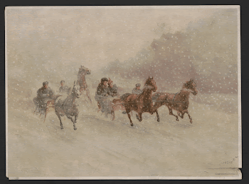 [Sleighs pulled by horses running | Free Photo - rawpixel