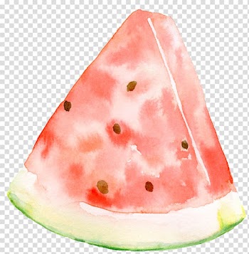 Slice of watermelon, Watermelon Watercolor painting, watermelon transparent background PNG clipart