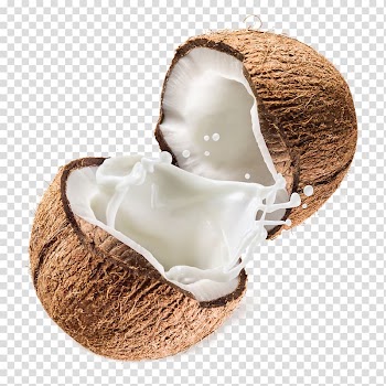 Sliced coconut, Coconut milk powder Coconut water, Milky white coconut juice transparent background PNG clipart