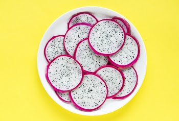 Sliced Dragon Fruit in Round White Bowl