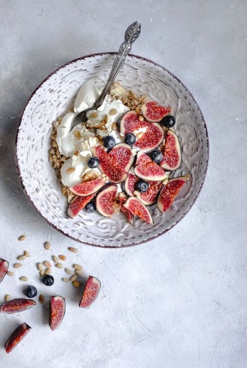 Sliced figs and Blueberries on White Ceramic Bowl · Free Stock Photo