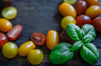 Sliced Fruits on Black Surface