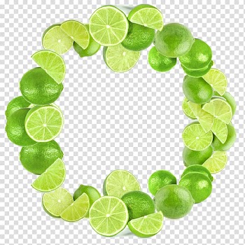 Sliced green limes, Lemon-lime drink, Lime ring transparent background PNG clipart